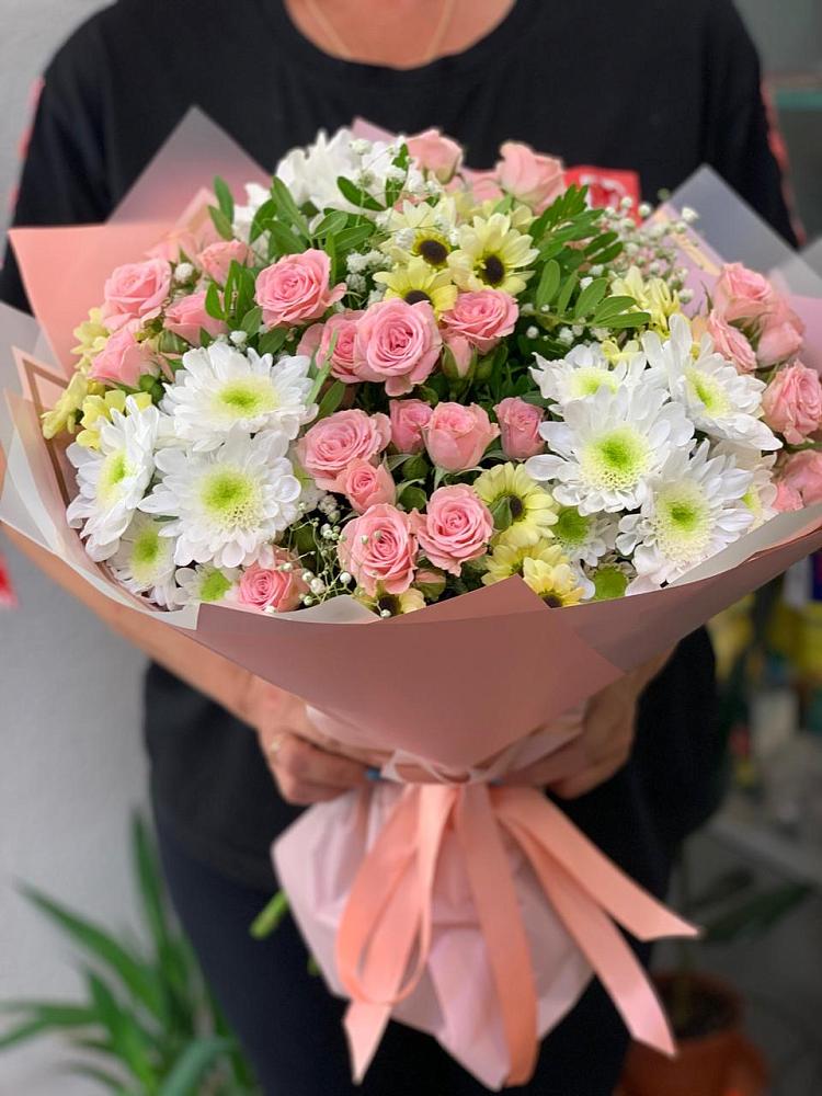 Букет цветов из: Розы и Хризантемы в Шаран