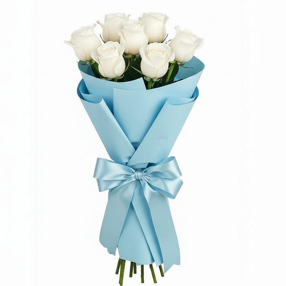 Букет 7 белых роз Проуд в Шаран