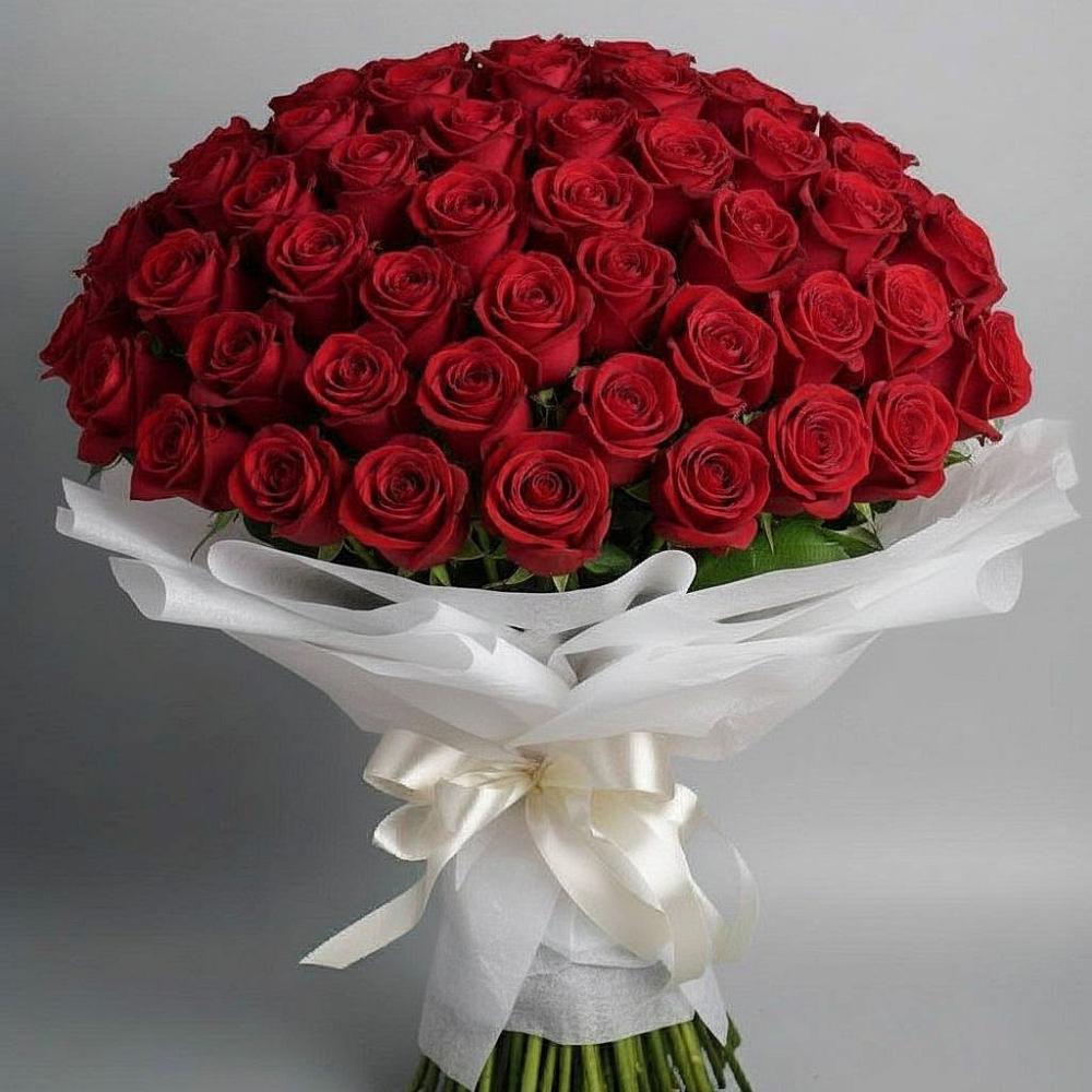 Букет 101 Красная роза Блэк Мэджик в Шаран