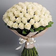 Букет 101 беля роза Белоснежка в Шаран