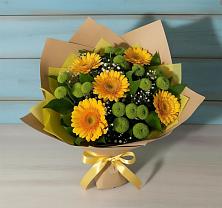 Букет цветов из:  Герберы и Хризантемы в Шаран