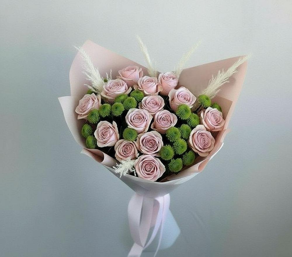 Букет цветов из: Розы и Хризантемы в Шаран