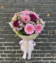 Букет цветов из:  Герберы и Хризантемы в Шаран