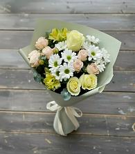 Букет цветов из:  Альстромерии, Розы и Хризантемы в Шаран