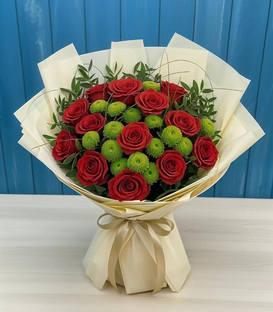 Букет цветов из: Розы и Хризантемы в Шаран