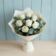 Букет Белые розы в Эвкалипте #REPLACE_PRED# Шаран